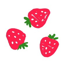 Strawberry sketch vector seamless funny summer illustration