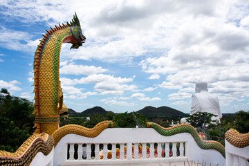 Buddha Naka and Rahu statue of Wat Khao Sung Chaem Fa temple on Khao Sam Sip Hap mountain for thai...