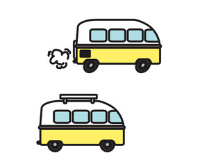 Retro bus on a white background. Symbol. Vector illustration.