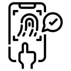 finger scan line icon