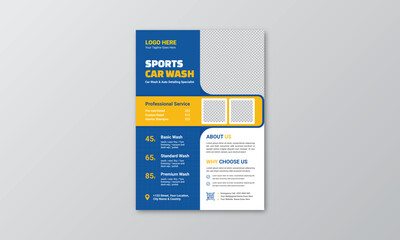 Obraz premium Car Wash flyer Or Car Repair Banner Cover Design .
