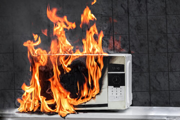 Microwave oven burns, house fire due to improper operation, spontaneous combustion of faulty...