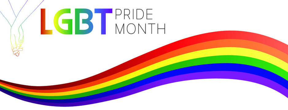 LGBT pride month vector illustration background. Pride rainbow banner.