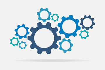 Simple cogwheel, gear wheel vector illustration for apps and websites. The business mechanism, progress, construction concept, or UI element