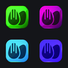 Almond four color glass button icon