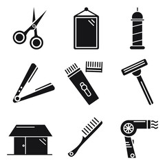 Fototapeta premium barbershop icon. barbershop set symbol vector elements for infographic web.