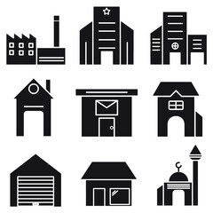 building icon. building set symbol vector elements for infographic web.