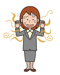 体臭が気になるスーツ姿の女性