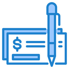 Cheque blue style icon