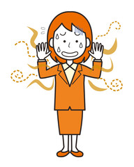 体臭が気になるスーツ姿の女性
