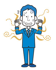 体臭が気になるスーツ姿の男性