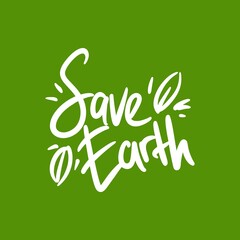 save earth nature text design graphic vector illustration