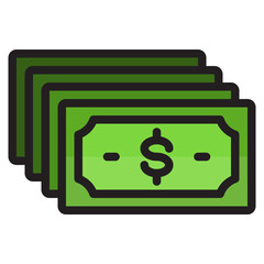 Money color line style icon