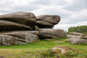 Large boulders in Peak District 