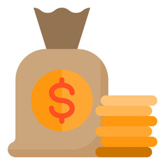 Money bag flat style icon