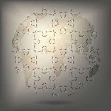 Puzzle globle background,vector eps 10.