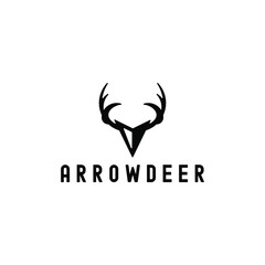 Arrow Antler Deer Symbol Logo
