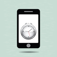 Smart phone and alarm clock,vector eps10