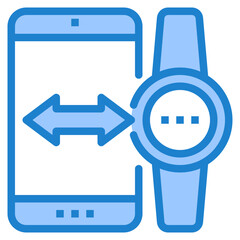 Obraz premium Smartwatch blue style icon