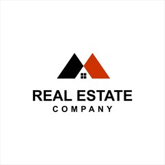m letter  logo roofing vector for real estate template