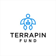 terrapin turtle tortoise logo and fund rising vector image