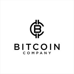 bitcoin crypto currency logo,BC CB letter with digital concept vector