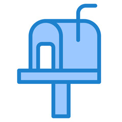 Mail box blue style icon