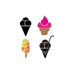 Ice cream logo vector icon illustration