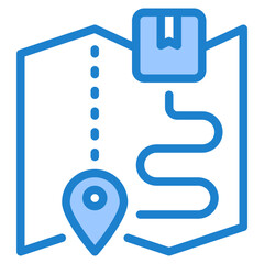 Map blue style icon