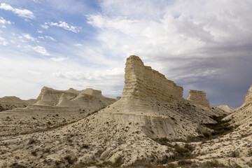 The limestone plateau of Akkergeshen (or Akkegershin) in Atyrau region, Kazakhstan.