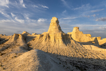 The limestone plateau of Akkergeshen (or Akkegershin) in Atyrau region, Kazakhstan.