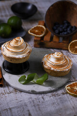 two pieces of lemon pie