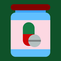 pill capsule medicine icon illustration vector graphic