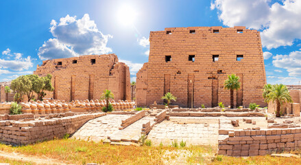 Karnak Temple, famous ancient place of visit in Luxor, Egypt
