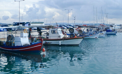 Marina in a traditional Greek fishing village