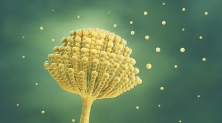 Fungal infection, Aspergillus is a mold fungi that can trigger allergies and cause lung infections, 3d illustration
