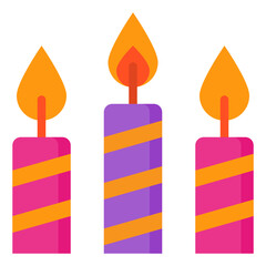Candles flat style icon