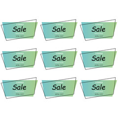 Set percentage discount banners icons.10,20,30,40,50,60,70,80,90 percent sale Vector illustration eps 10