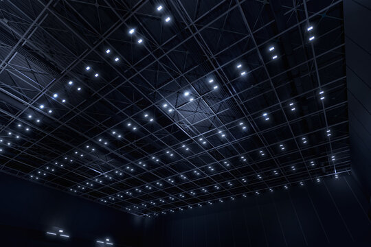 Ceiling hall exhibition centre.The backdrop for exhibition stands,booth elements.
Conversation centre for the conference.Arena for entertainment,concert,event.
Indoor stadium for sport.3D render.