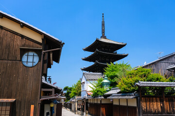 京都市 八坂の塔と街並み