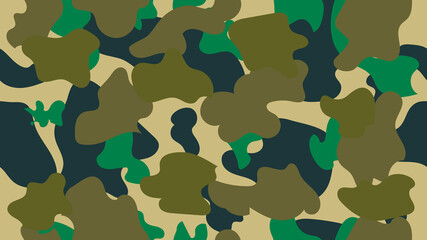 Camouflage pattern background vector. Military camouflage texture seamless pattern. Vector illustration. dark greens