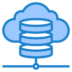 Cloud database blue style icon