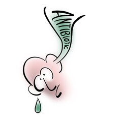 Antibiotic gets into the man's ear