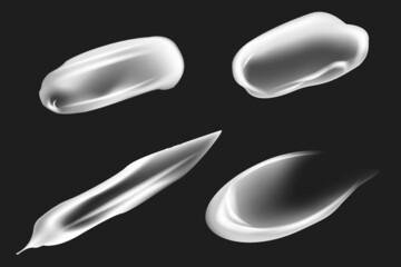 set of realistic white cream