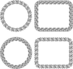 Set of ornamental frames from sketches vintage design elements