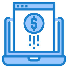 Money online blue style icon