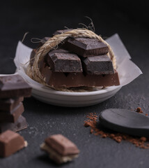 stick spoon with powdered chocolate