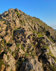 Reaching the top at first light.