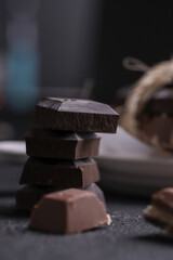 stick spoon with powdered chocolate
