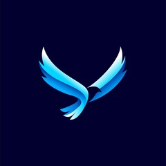 Obraz na płótnie Canvas Hawk logo design, flying bird vector